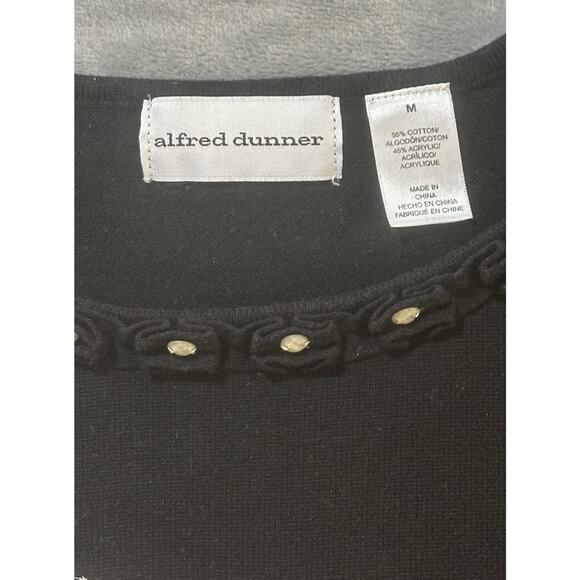alfred dunner women top medium Black With Floral Pattern - Picture 4 of 8